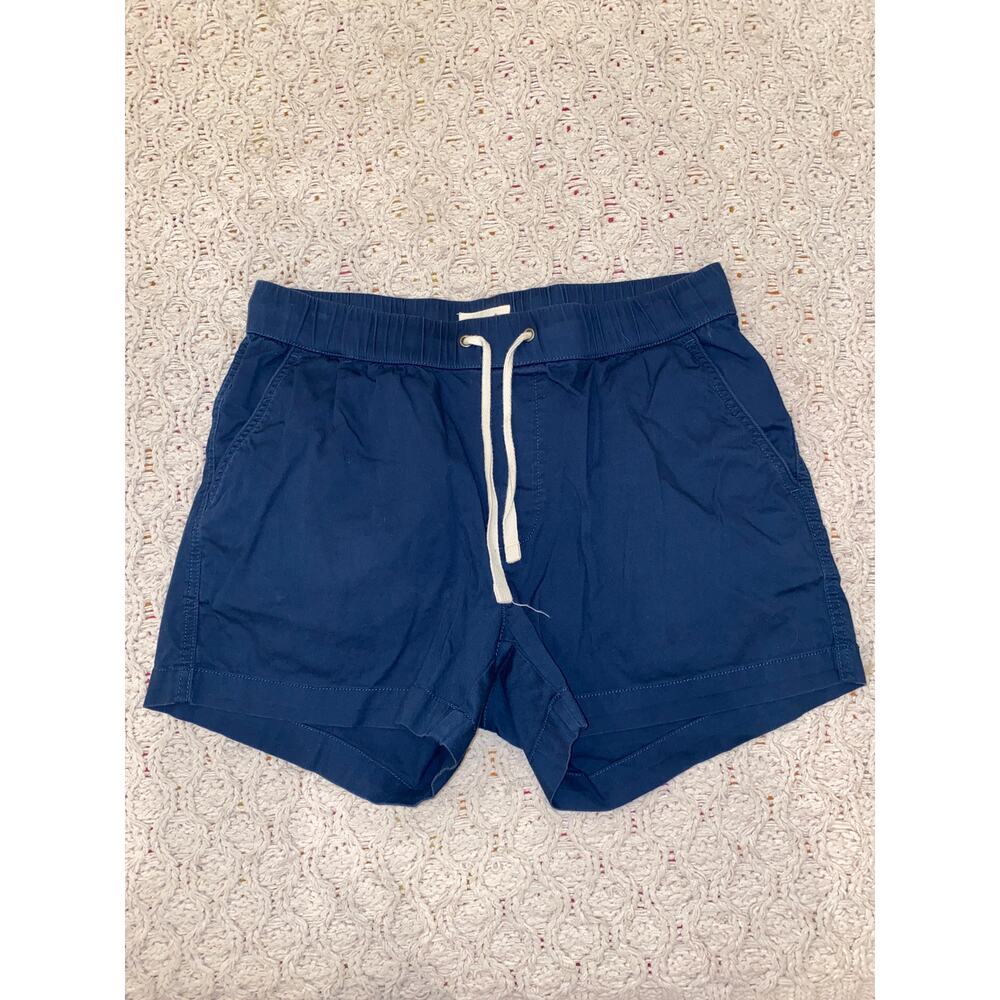 pact Daily Twill Short Navy Blue Drawstring Pull On Elastic Waist Size Medium